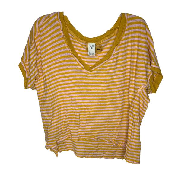 We The Free Striped Oversized Tee Shirt T-Shirt Small - Picture 2 of 4